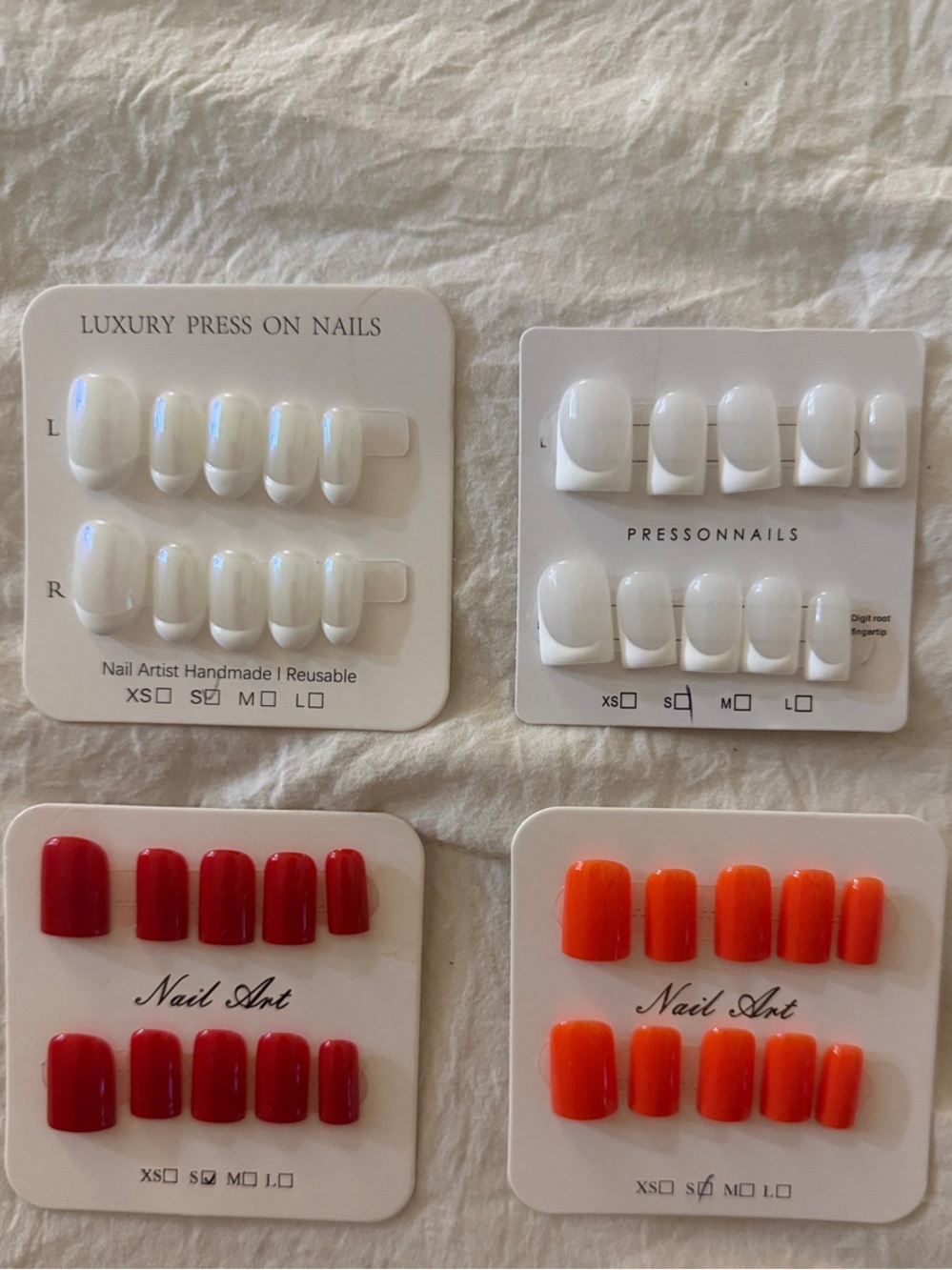 Four Sets Of Handmade Press-On Nails